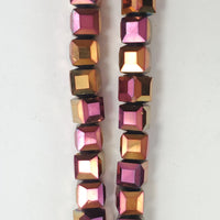 5mm Cube Glass Beads Strand