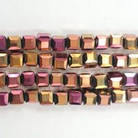 7mm Cube Normal Glass Beads Strand