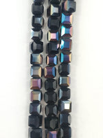 7mm Cube Normal Glass Beads Strand
