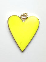 Heart Enamel Pendant, Gold Plated 18K
