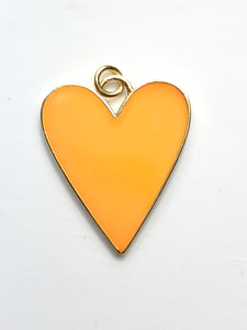 Heart Enamel Pendant, Gold Plated 18K