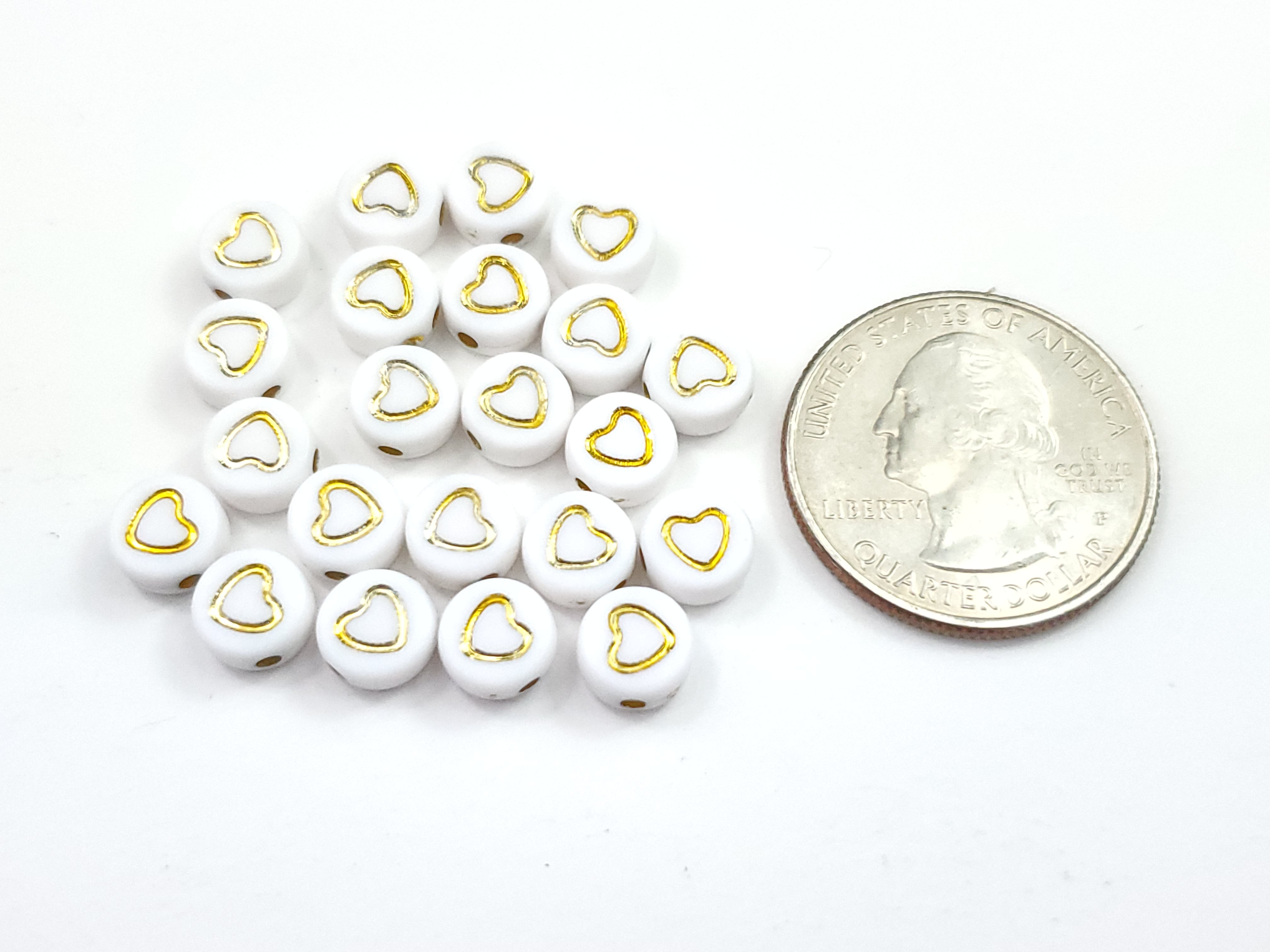 Acrylic Heart Flat Round Beads – Low Price Beads by I Love Beads, LLC