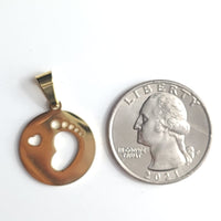 Stainless Steel Baby Footprint Medal Pendant