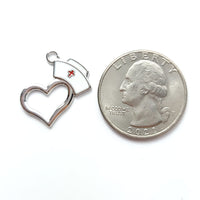 Heart With Nurse Hat Pendant (3pcs)