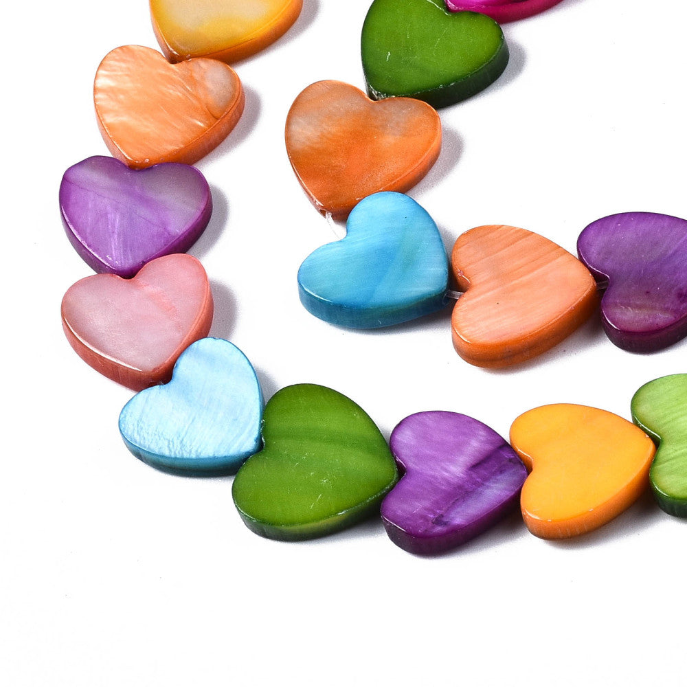 12mm Heart Shell Beads Strand