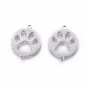 Stainless Steel Paw Medal Connector