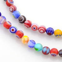 4mm Millefiori Glass Round Beads
