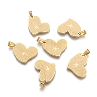 Stainless Steel Padre Nuestro Heart Pendant
