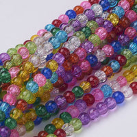 4mm Round Crackle Glass Beads Strand

