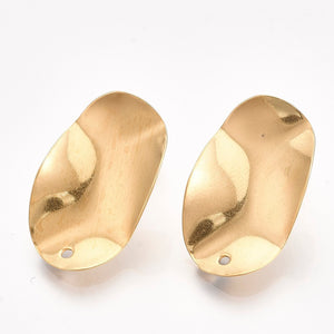 Stainless Steel Oval Stud Earring (2pcs)
