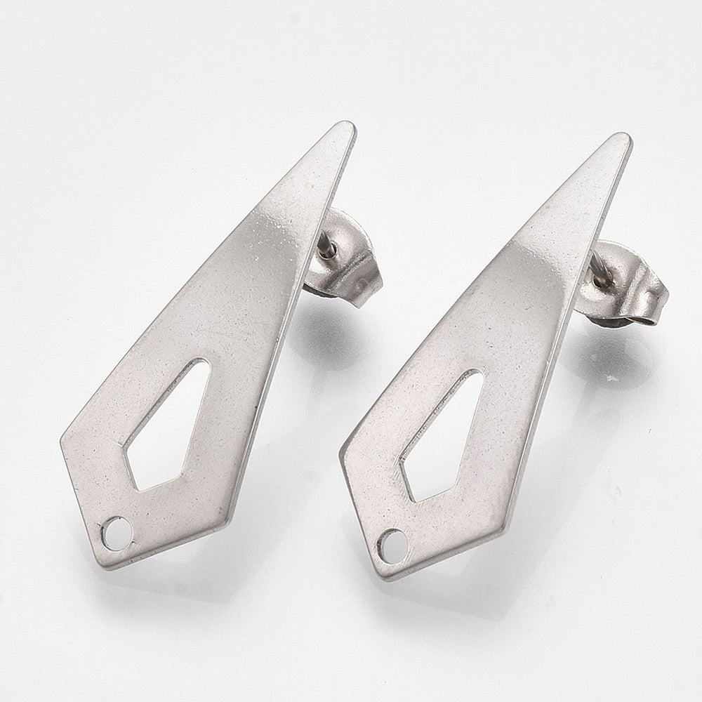 Stainless Steel Rhombus Stud Earring (2pcs)