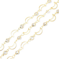 Brass & Zirconia Handmade Chain Gold Plated Long-lasting
