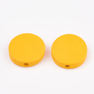 Flat Round Wood Spacer Beads