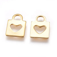 Stainless Steel Padlock with Heart Pendant
