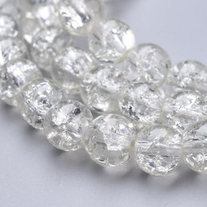 8mm Round Crackle Glass Beads Strand