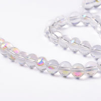 8mm Color Plated Glass Beads Strand

