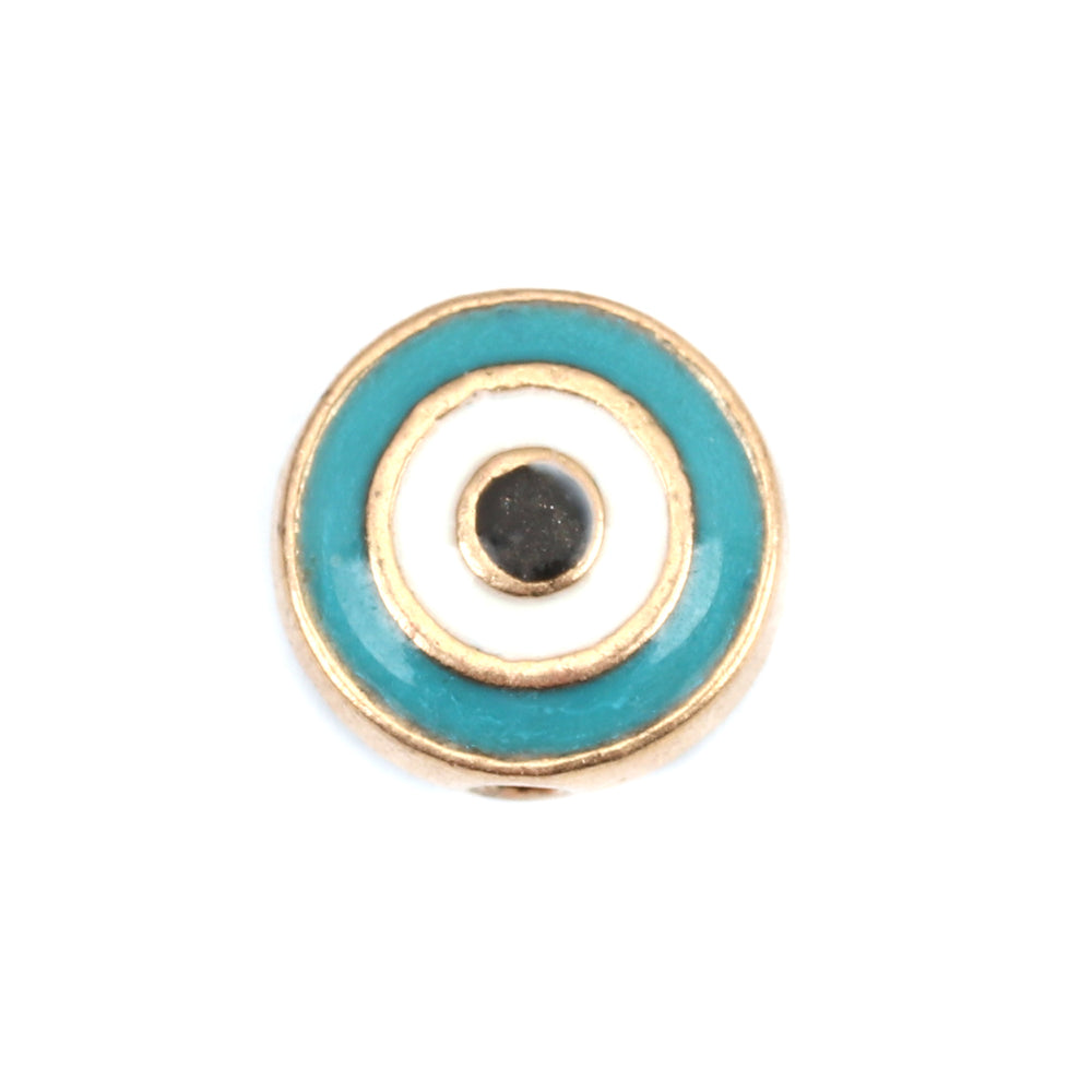 Flat Round Evil Eye Gold Plated Link