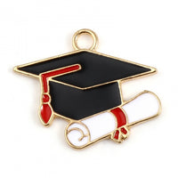 Enamel Graduation Cap Pendant
