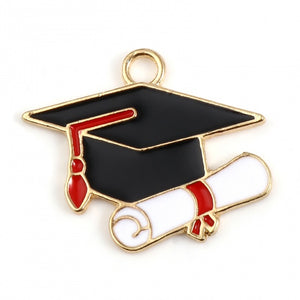 Enamel Graduation Cap Pendant