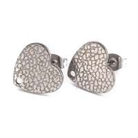 Stainless Steel Heart Stud Earring (2pcs)
