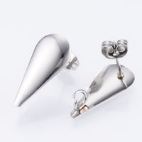 Stainless Steel Teardrop Stud Earring (2pcs)