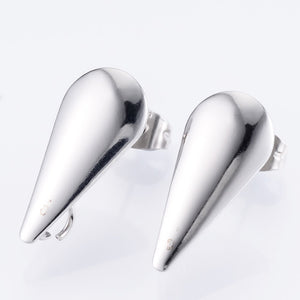 Stainless Steel Teardrop Stud Earring (2pcs)