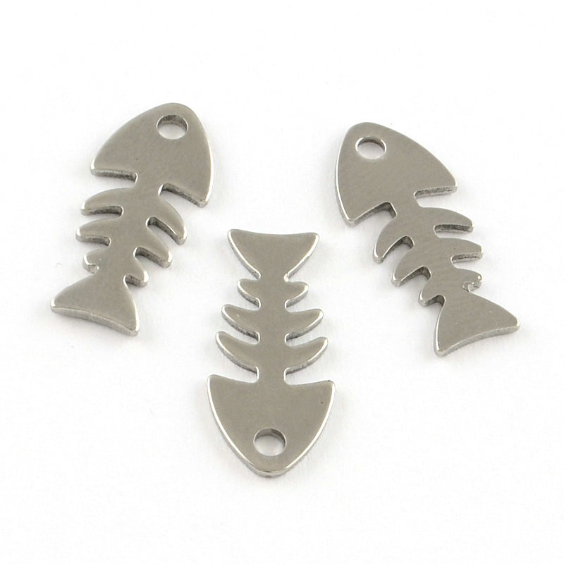 Stainless Steel Fishbone Pendant