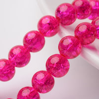 8mm Round Crackle Glass Beads Strand