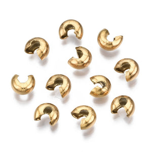 Stainless Steel Crimp Cover Beads (20pcs)