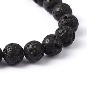 8mm Natural Lava Beads Strands