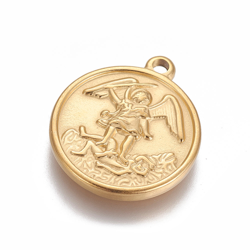 Stainless Steel Saint Archangel Medal Pendant