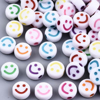 Acrylic Happy Face Round Beads (10pcs)
