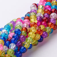 6mm Round Crackle Glass Beads Strand
