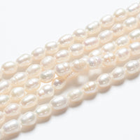 Rice Beads Grade A Freshwater Natural Pearl Strand

