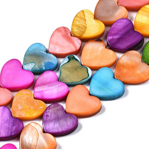 12mm Heart Shell Beads Strand